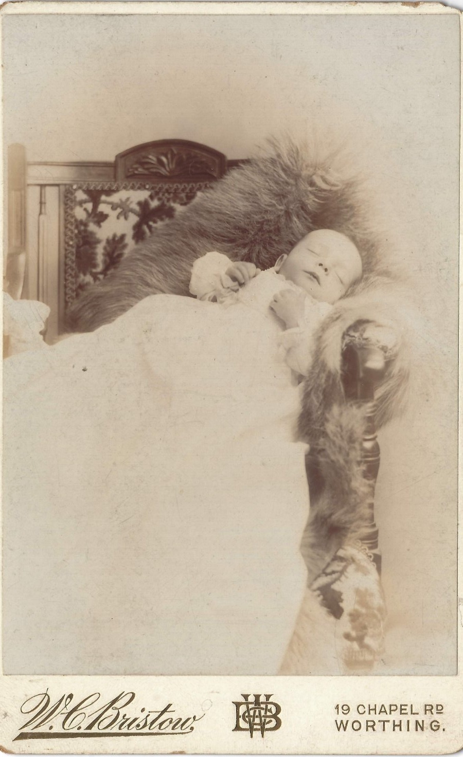 Babyportret van Willem Cornelis Royaards, studio W.C. Bristow, Worthing